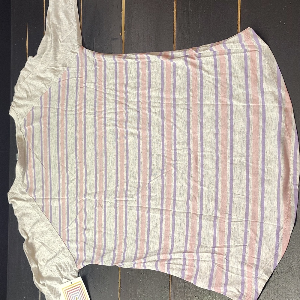 LuLaRoe Randy Multicolor Striped Top - Picture 10 of 13
